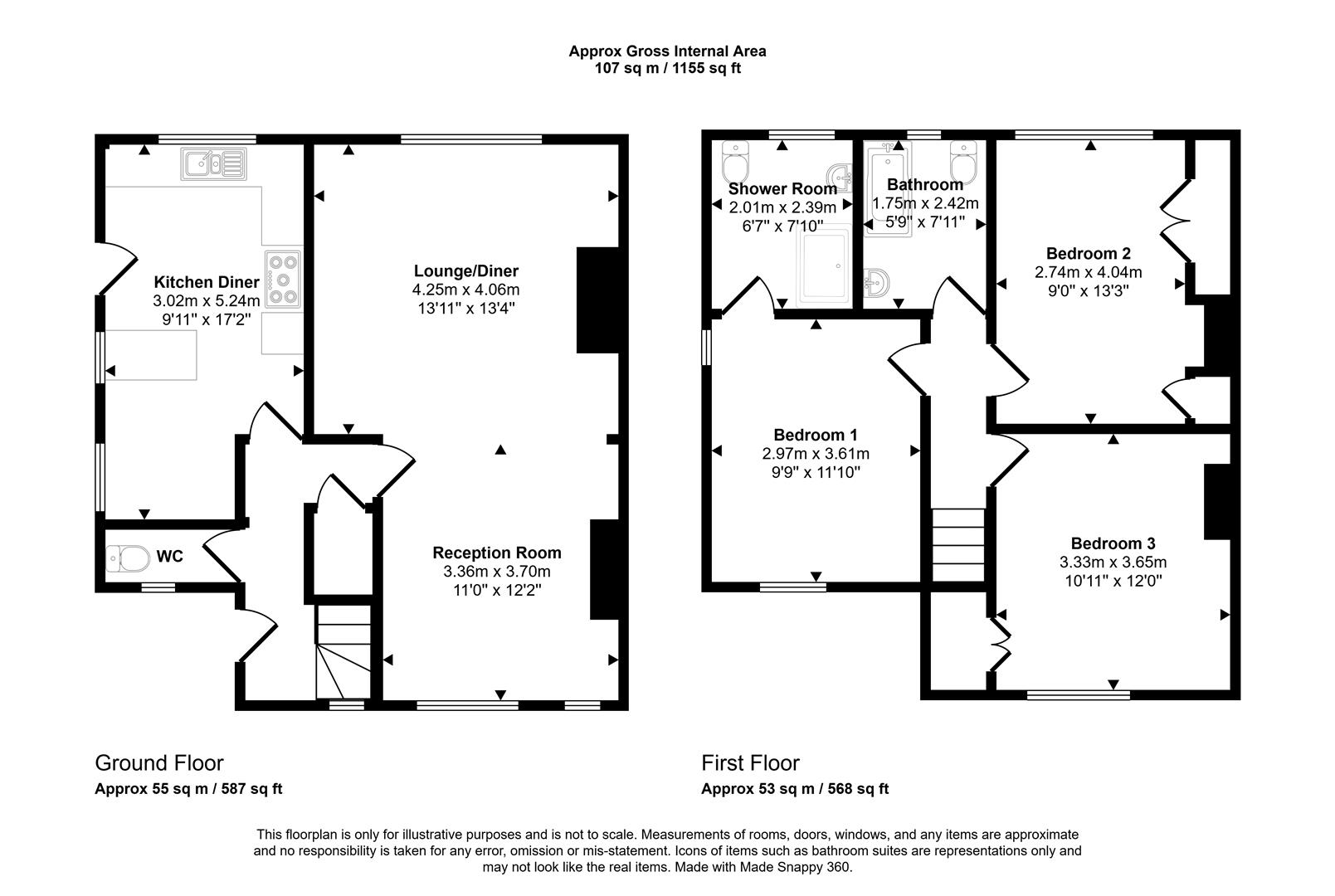 Floorplans For Glebelands Road, Stocksbridge, Sheffield