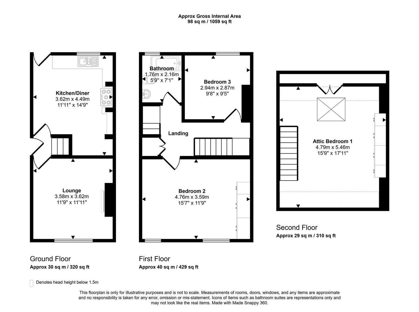 Floorplans For Helmton Road, Sheffield