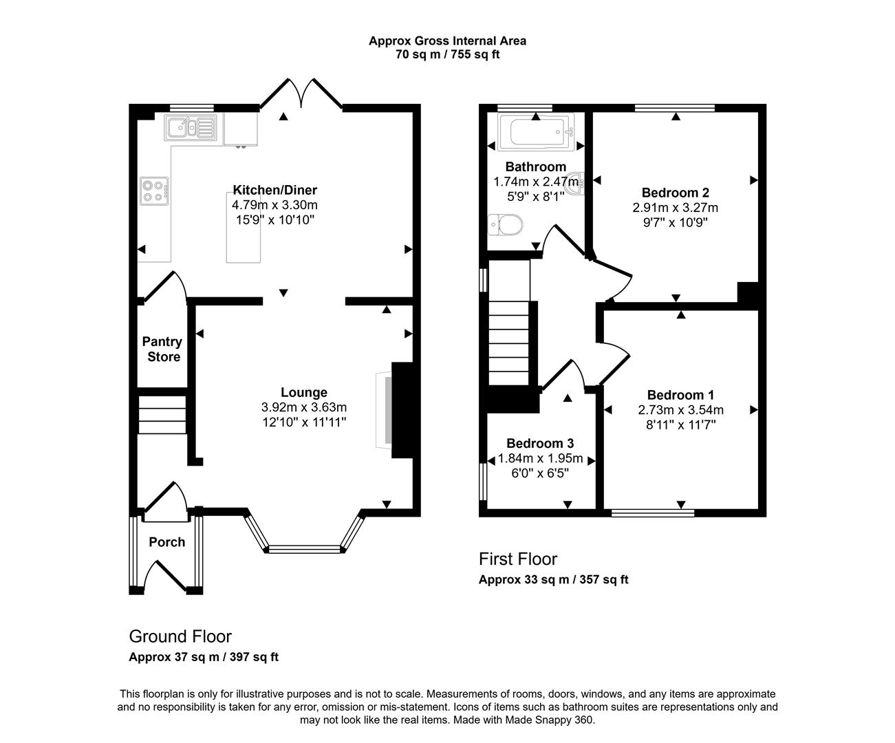 Floorplans For Bishopscourt Road, Sheffield