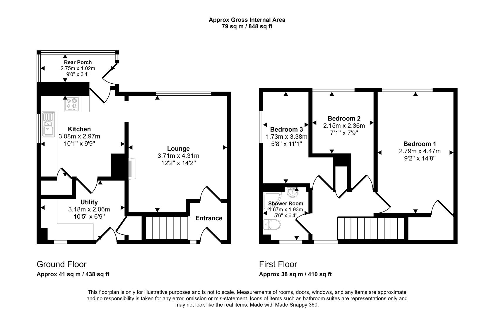 Floorplans For Cawthorne Close, Sheffield