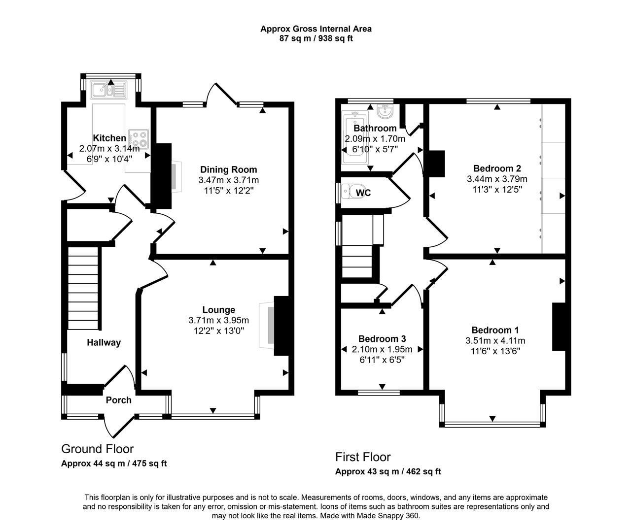 Floorplans For Warminster Road, Sheffield
