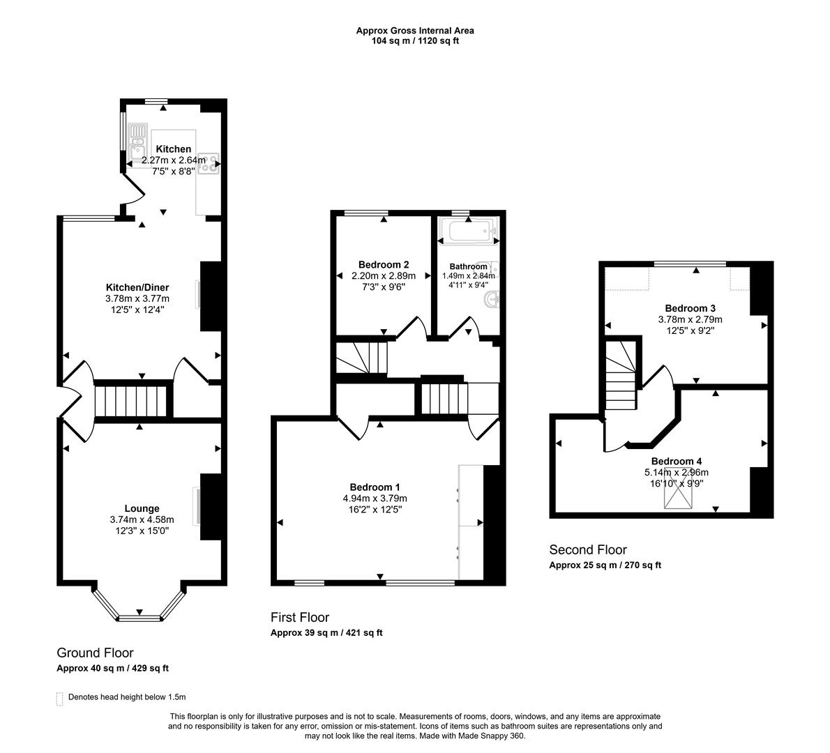 Floorplans For Moor View Road, Sheffield