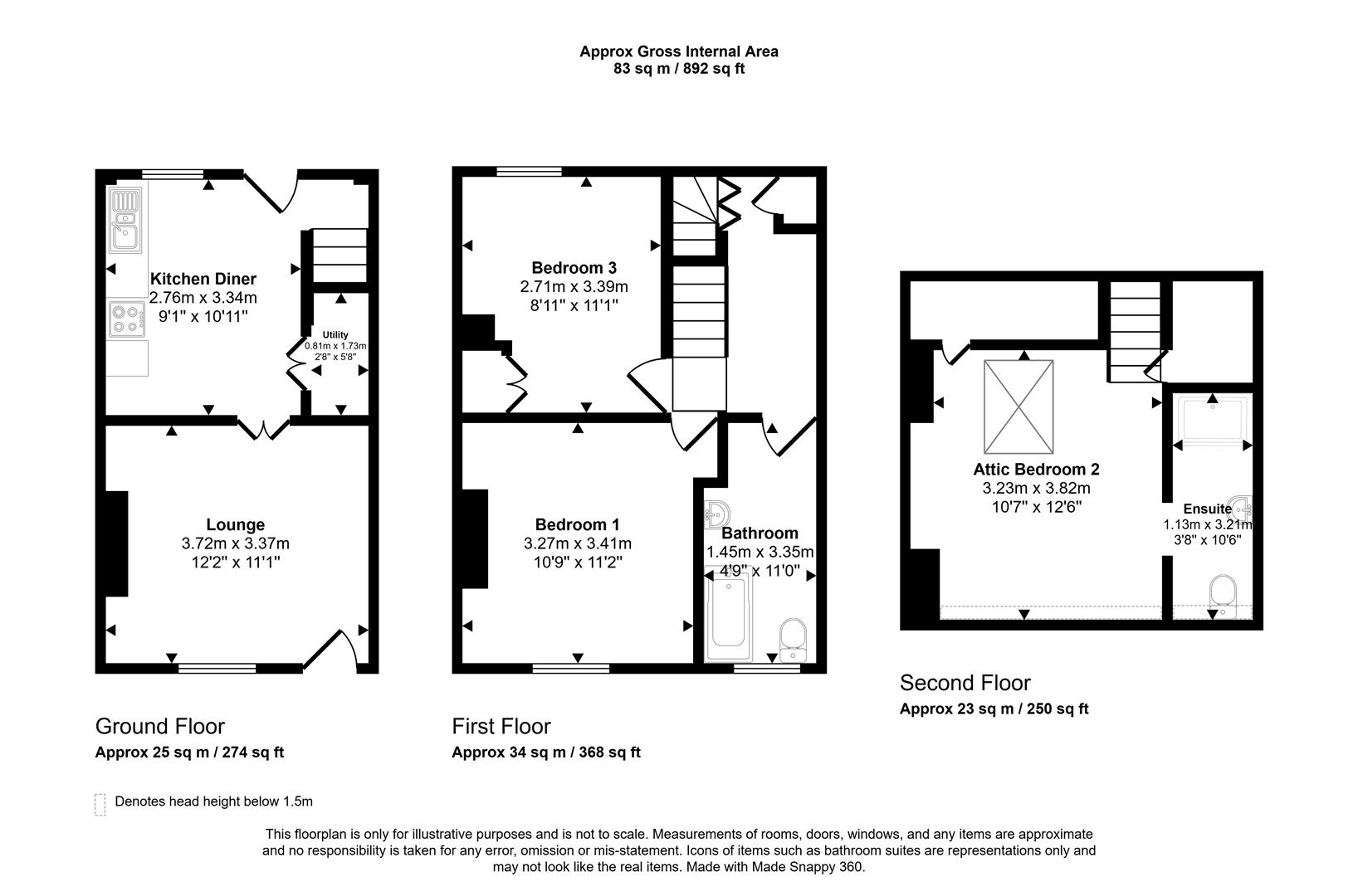 Floorplans For Rydal Road, Sheffield