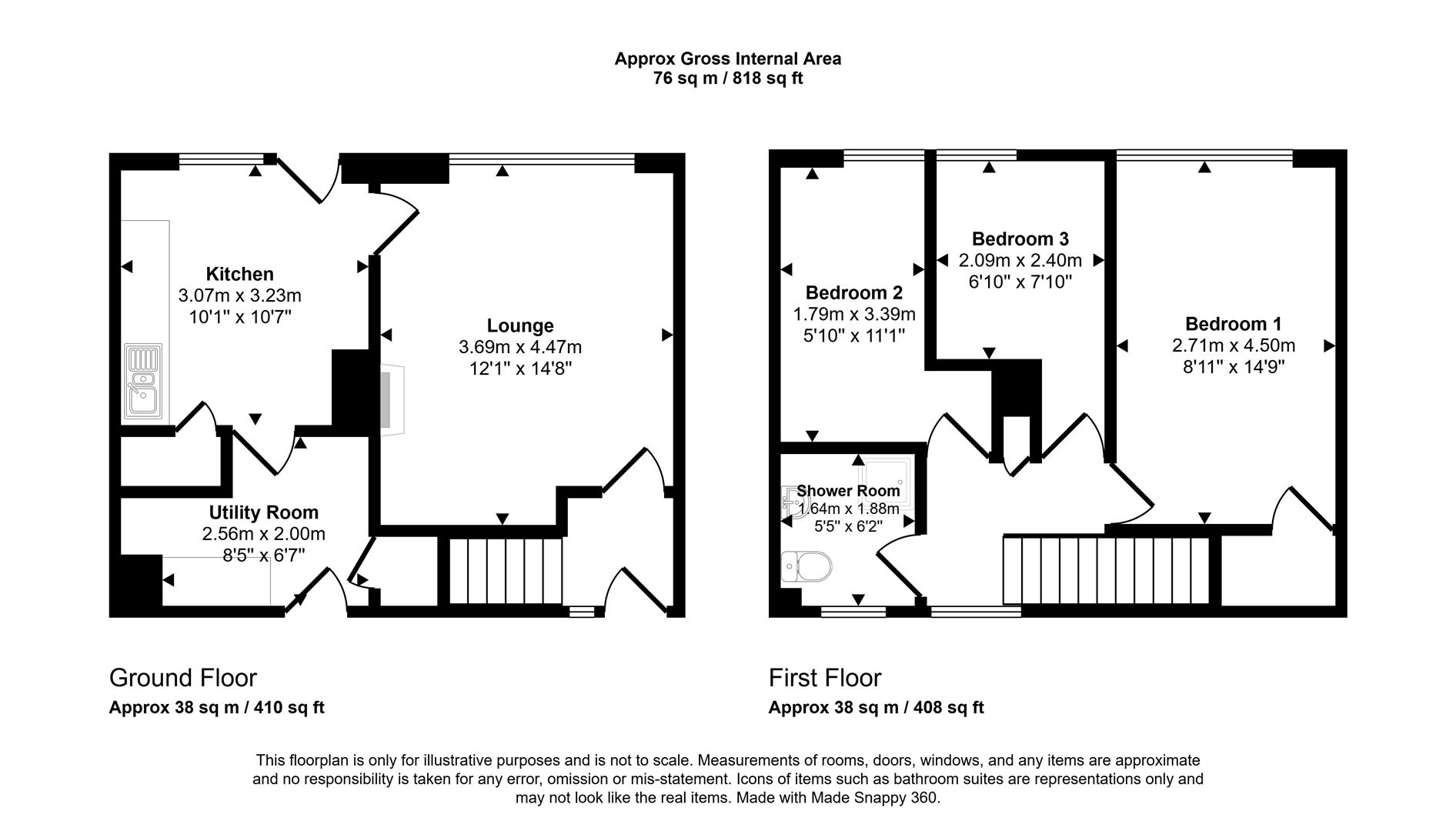 Floorplans For Fraser Crescent, Sheffield
