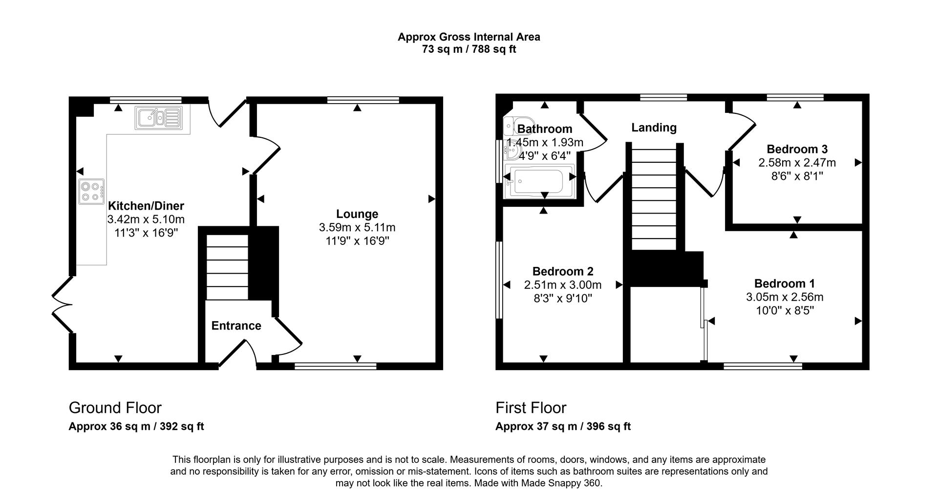Floorplans For Gervase Drive, Sheffield
