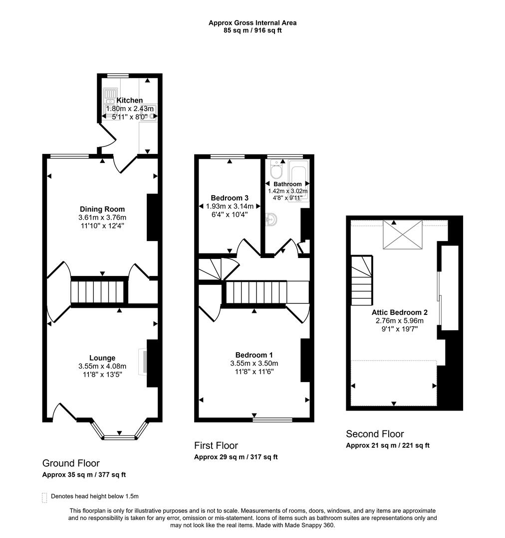 Floorplans For Moor View Road, Sheffield