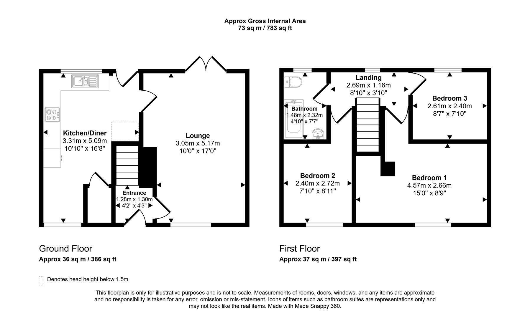 Floorplans For Boland Road, Sheffield