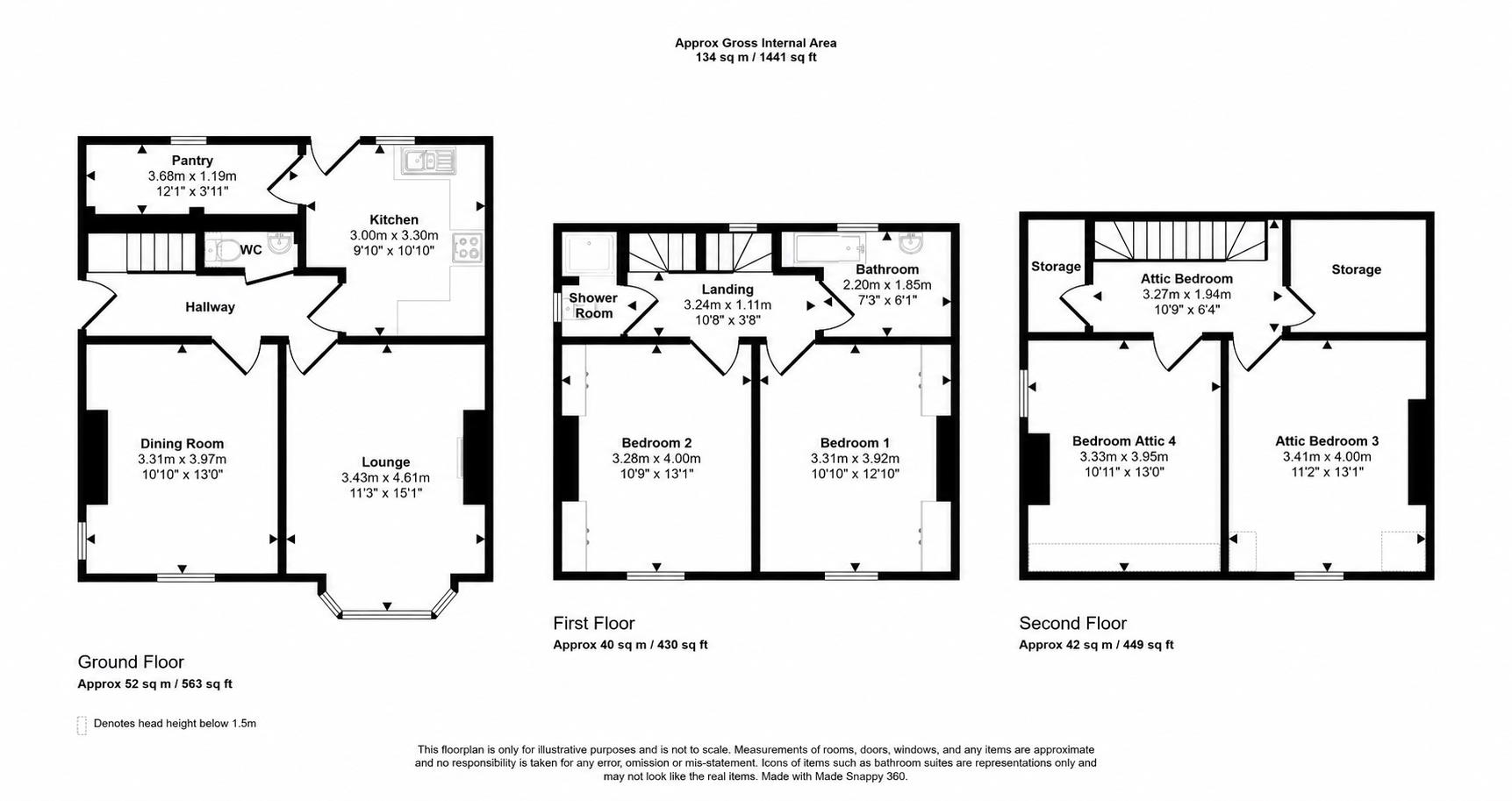 Floorplans For Woodbank Crescent, Sheffield