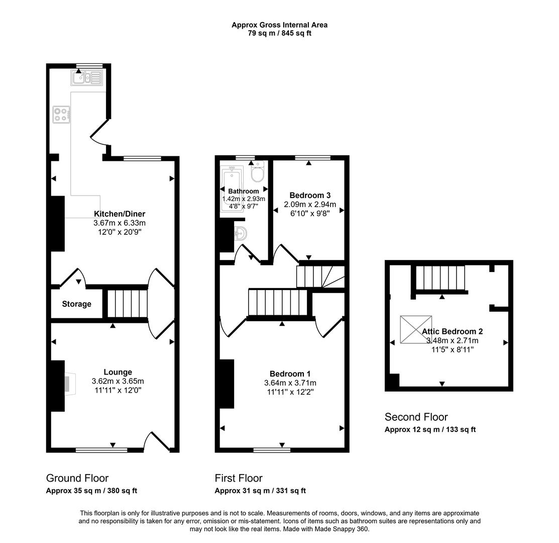 Floorplans For Helmton Road, Sheffield